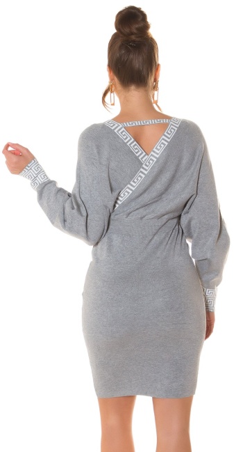 Knitdress with open back Gray